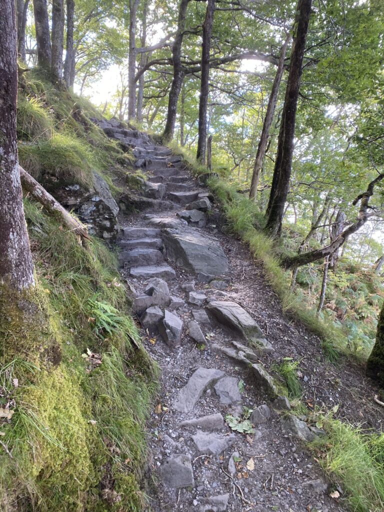 Section of stone path alongside Loch Lomond.