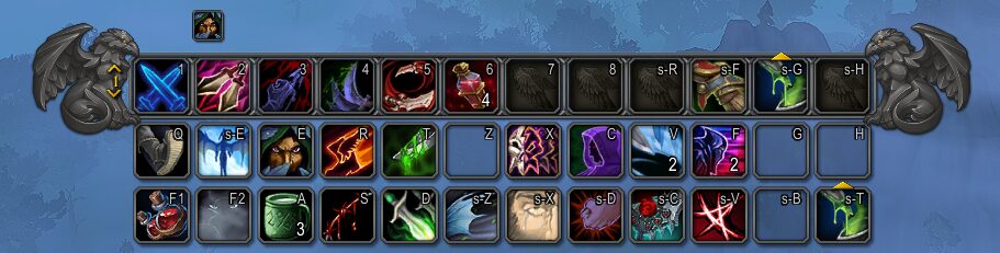 Assassination Rogue action bars and spells.